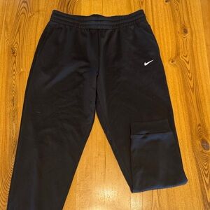 Nike Black Kids' Jogger Sweatpants with White Swoosh